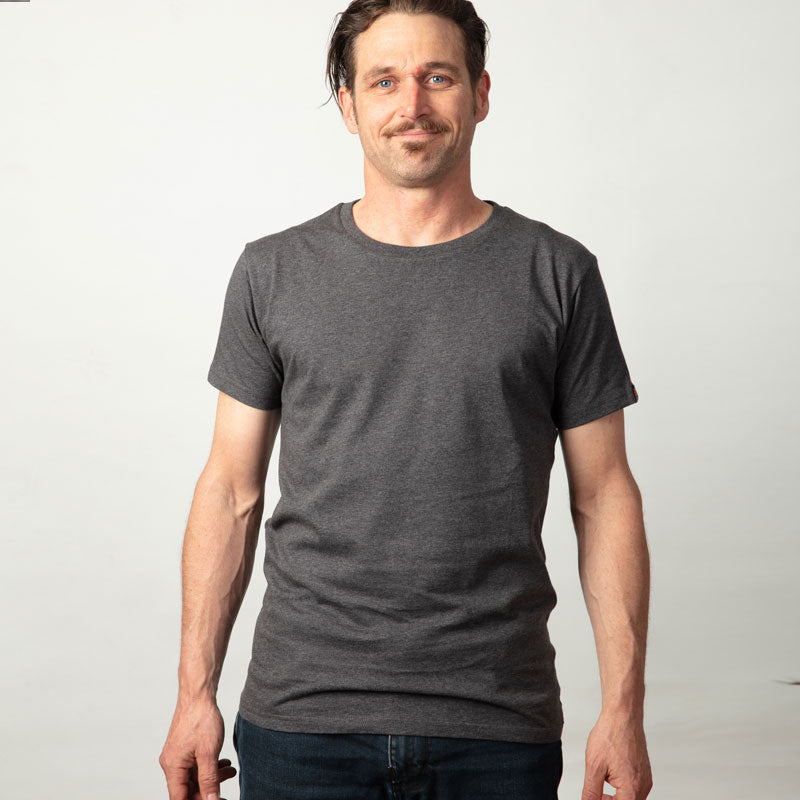 Mens Organic cotton T Shirt - Charcoal marle