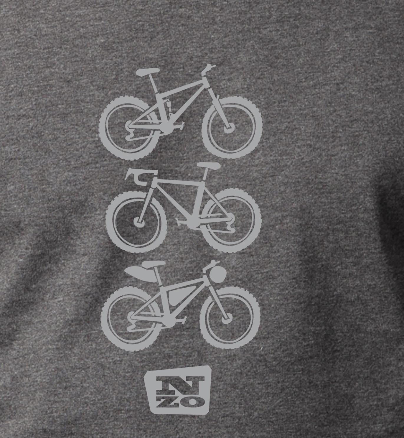 Mens organic cotton T Shirt - Charcoal marle "Ride"