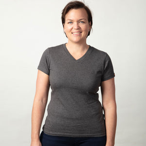 Womens Organic cotton T Shirt - Charcoal marle